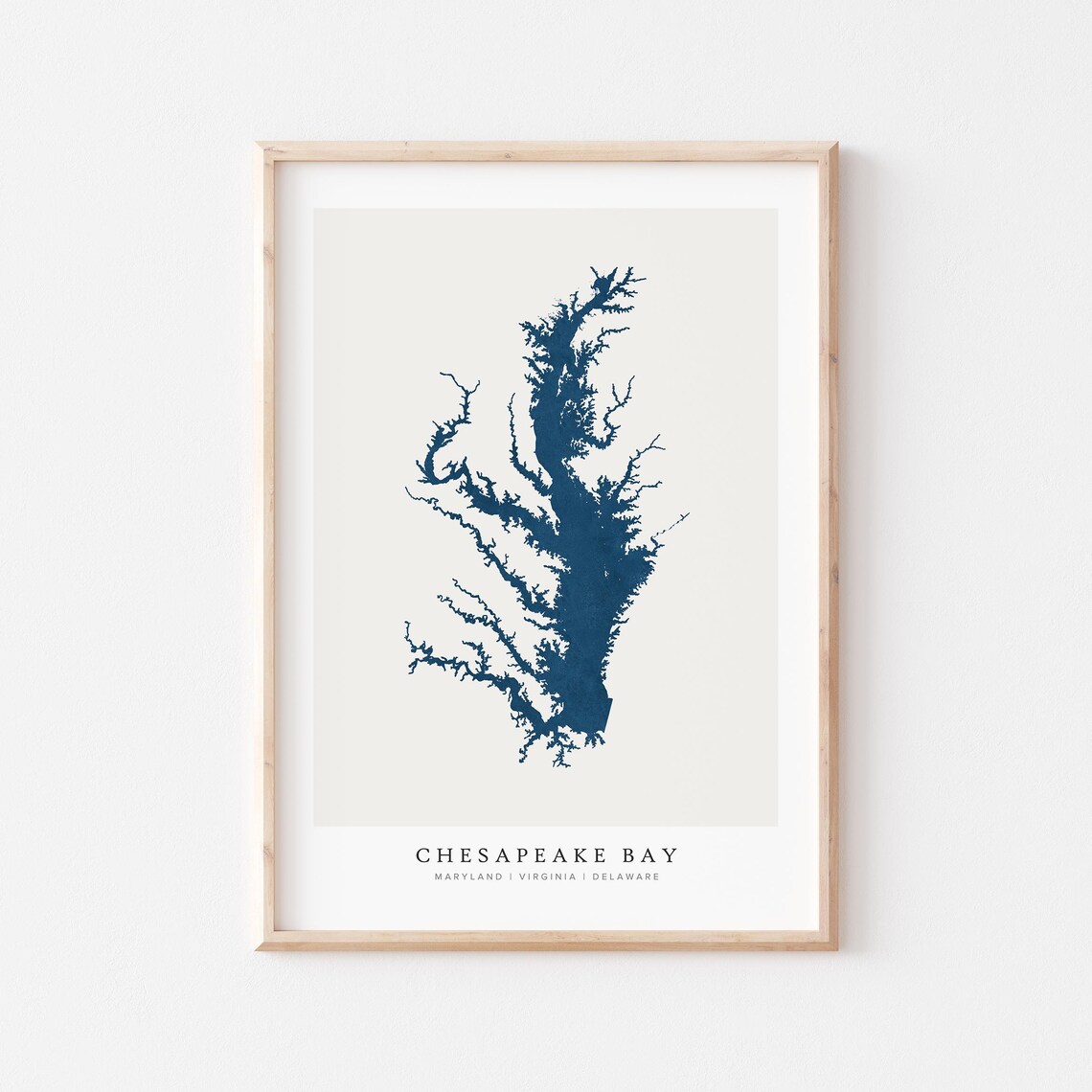 Chesapeake Bay Print Poster Art Lake Wall Map