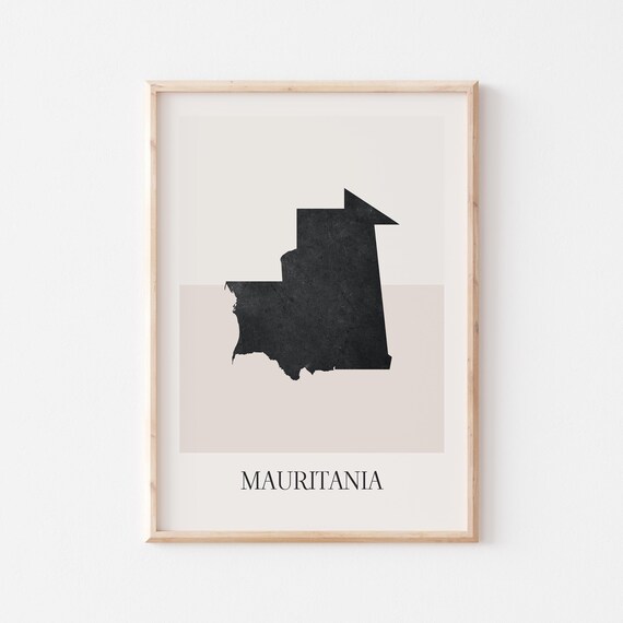 Mauritania Map Poster Print Minimalist Boho Wall Art Decor For Home Or Gift