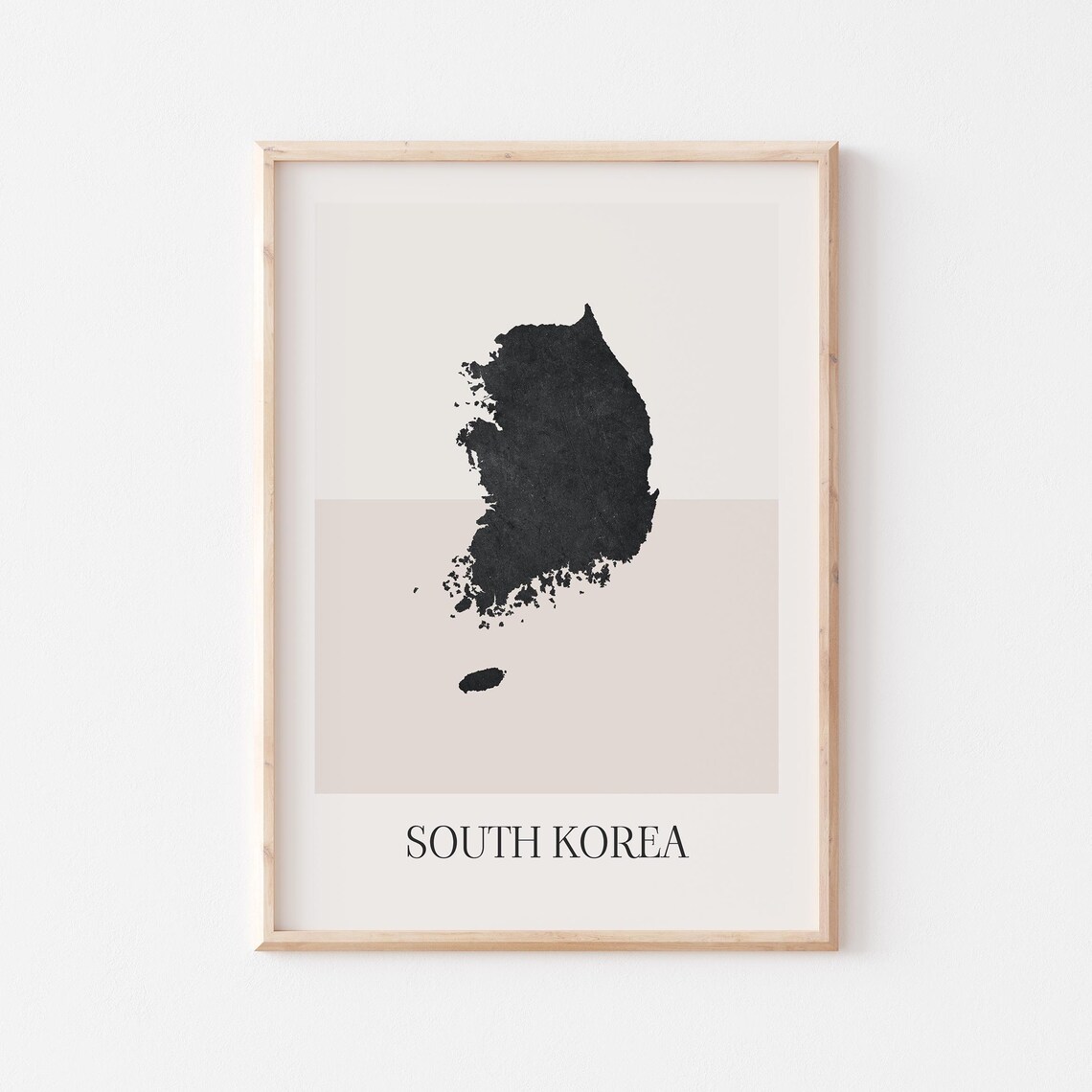 South Korea Map Poster Print Minimalist Boho Wall Art Decor For Home Or Gift