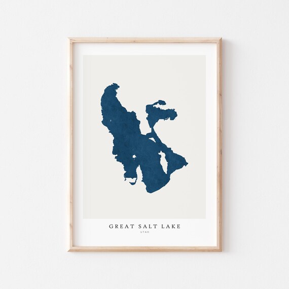 Great Salt Lake Print Poster Art Wall Map House Gift Utah