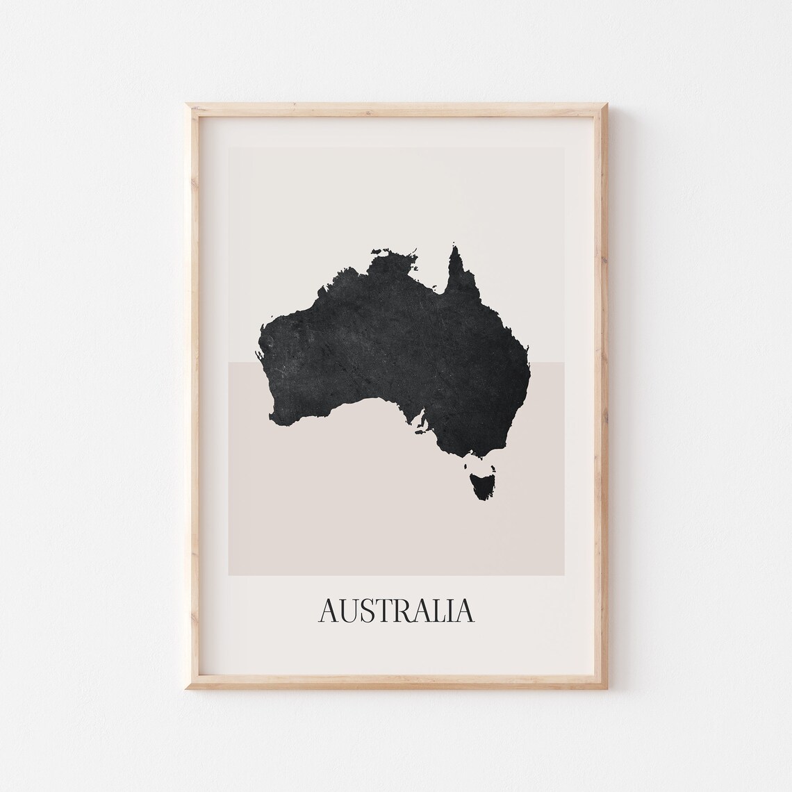 Australia Oceania Black Silhouette Minimalist Country Map Poster