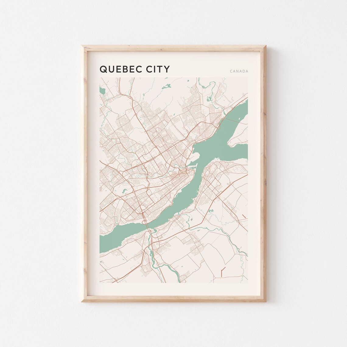 Quebec City Canada Minimalist Street Map City Art Poster Home Decor