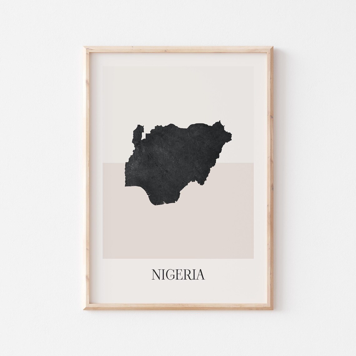 Nigeria Map Poster Print Minimalist Boho Wall Art Decor For Home Or Gift