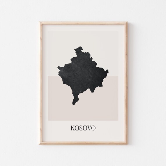 Kosovo Map Poster Print Minimalist Boho Wall Art Decor For Home Or Gift