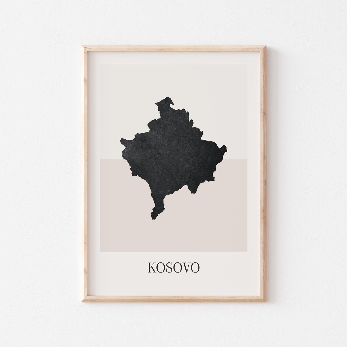 Kosovo Map Poster Print Minimalist Boho Wall Art Decor For Home Or Gift