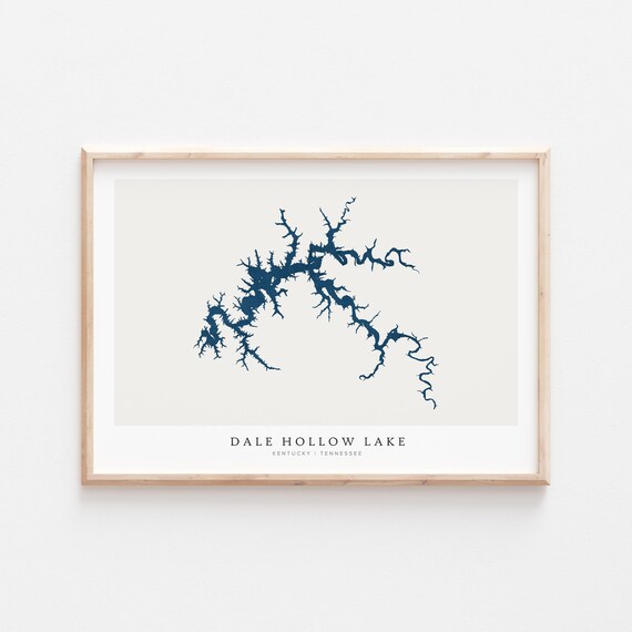Dale Hollow Lake Map Poster, Kentucky Tennessee