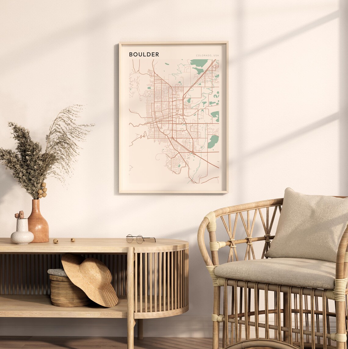 Boulder Colorado Farmhouse Modern Minimalist Street Map Poster - Image 2