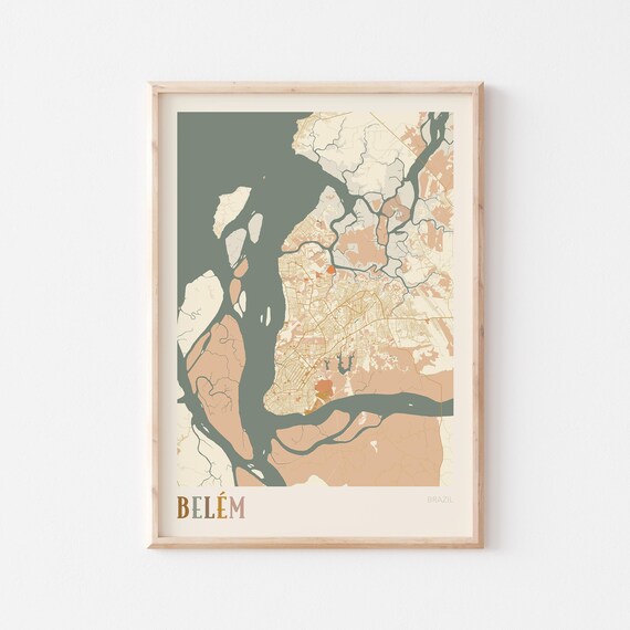 Belem Map Poster Print Wall Art Brazil Travel Gift Boho Decor