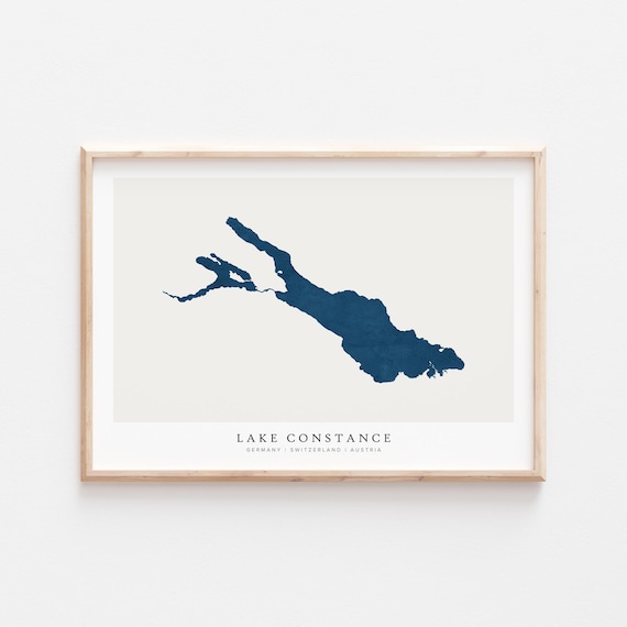 Lake Constance Bodensee Map Art Print