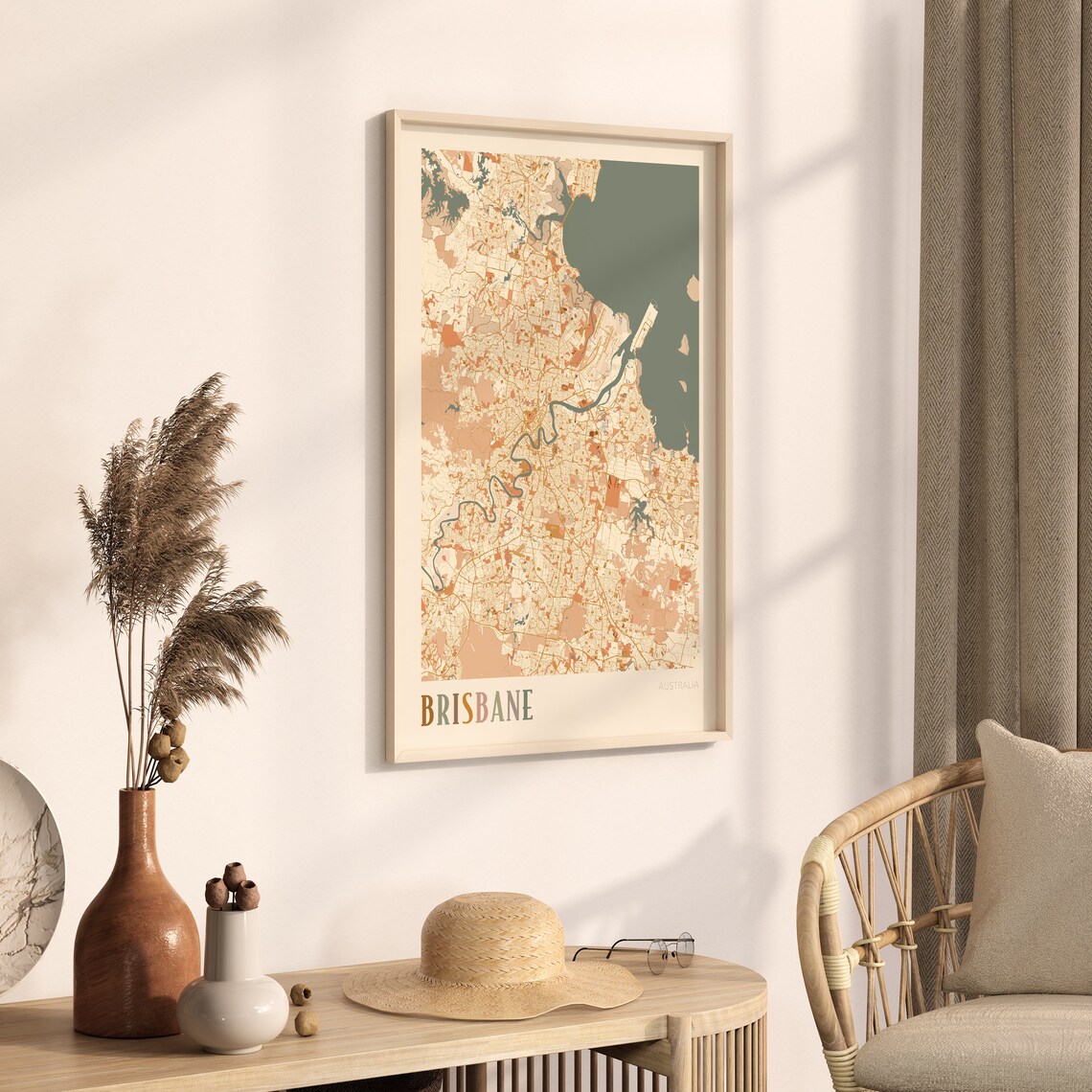 Brisbane Map Poster, Boho Travel Wall Art - Image 3