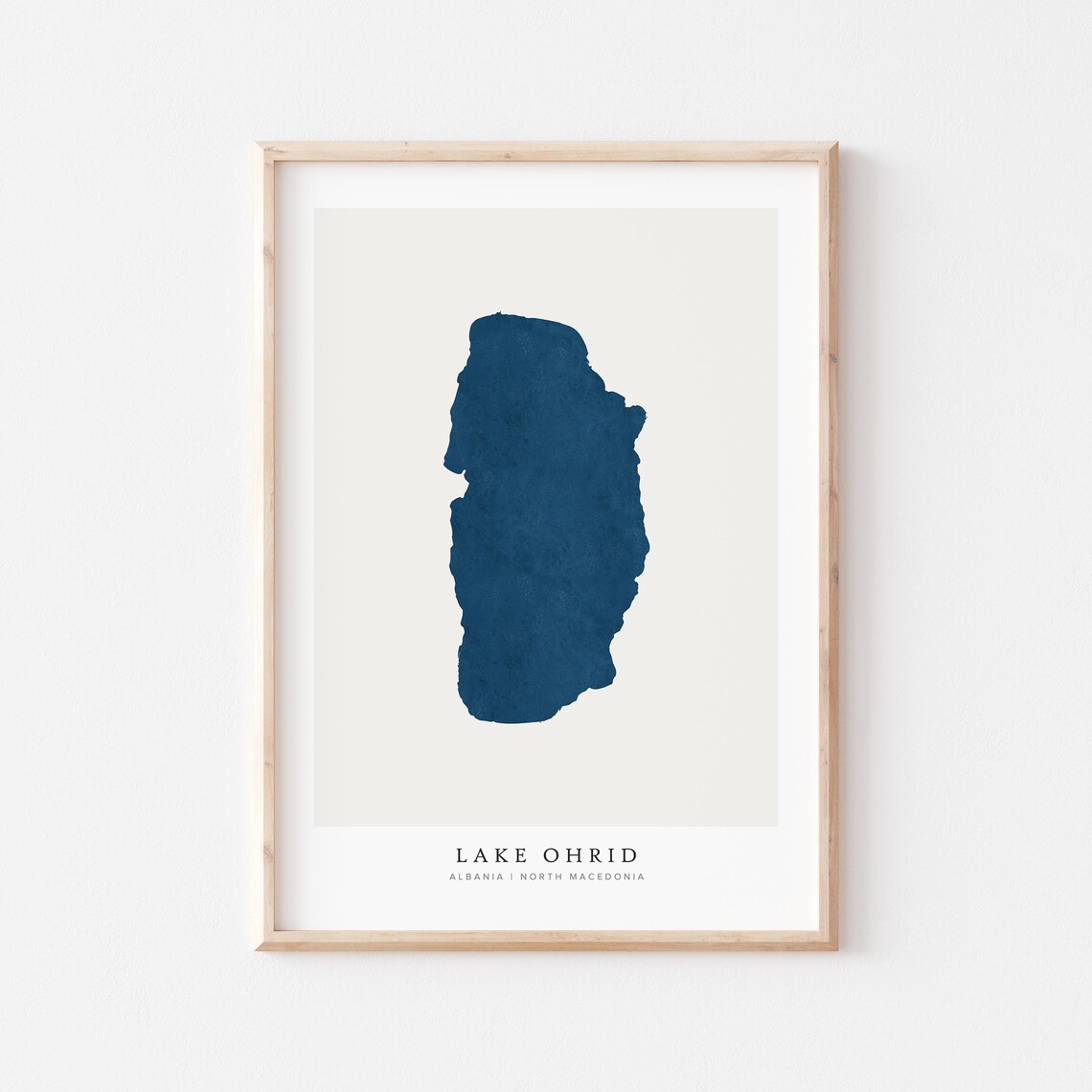 Lake Ohrid Map Art Print, Travel Wall Art