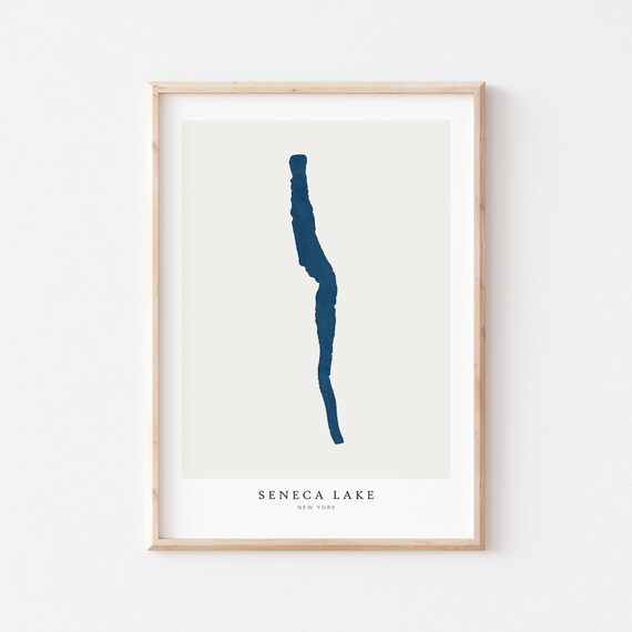 Seneca Lake Print Poster Art Wall Map New York
