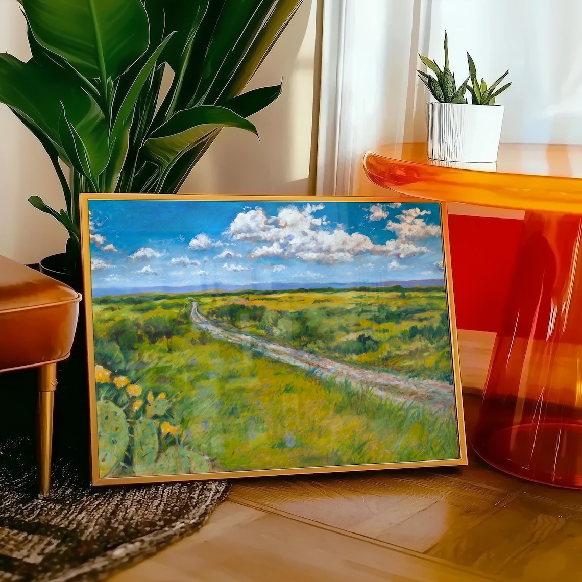 Texas Hill Country Prickly Pear Art Print, Southwest