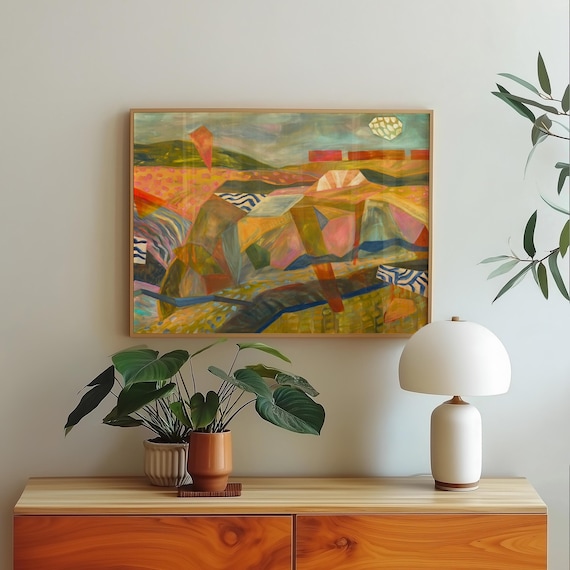 Midcentury Abstract Desert Landscape Art Print