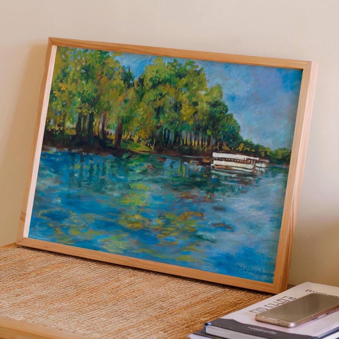 San Marcos Texas Travel Poster, Impressionist Landscape