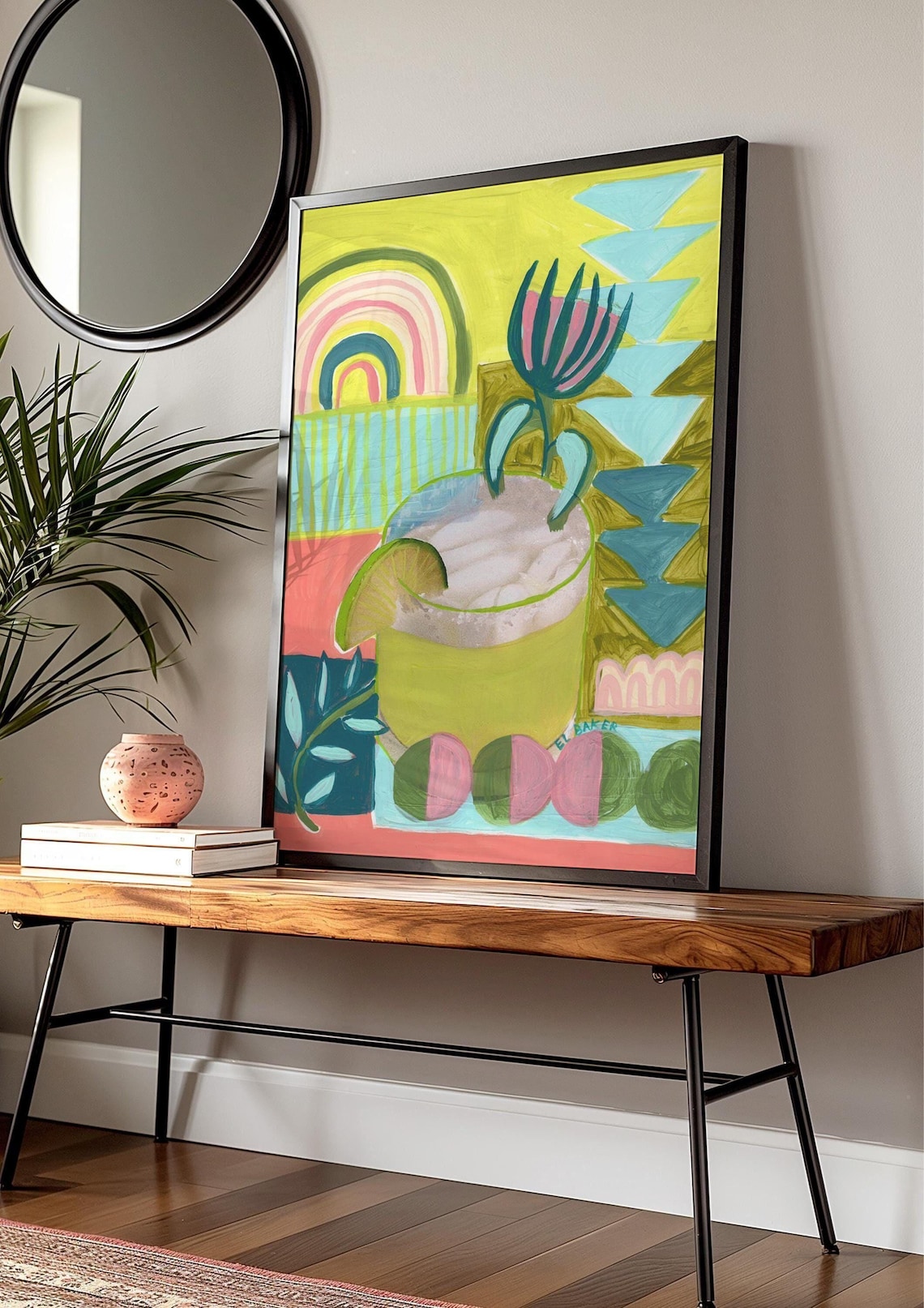 Margarita Cocktail Abstract Geometric Art Print