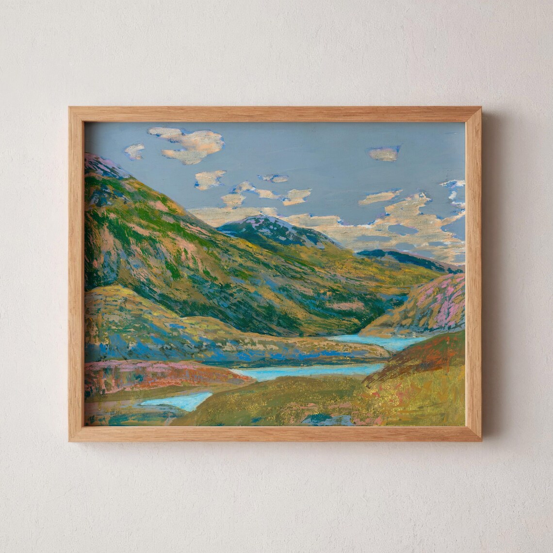 Telluride Colorado Poster Oil Pastel Mountain Landscape Southwest Art