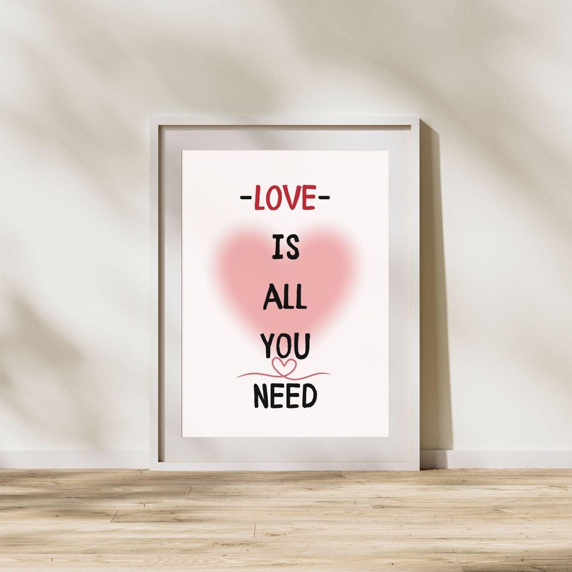 Love Is All You Need Red Heart Minimalist Romantic Typography Poster - Image 5