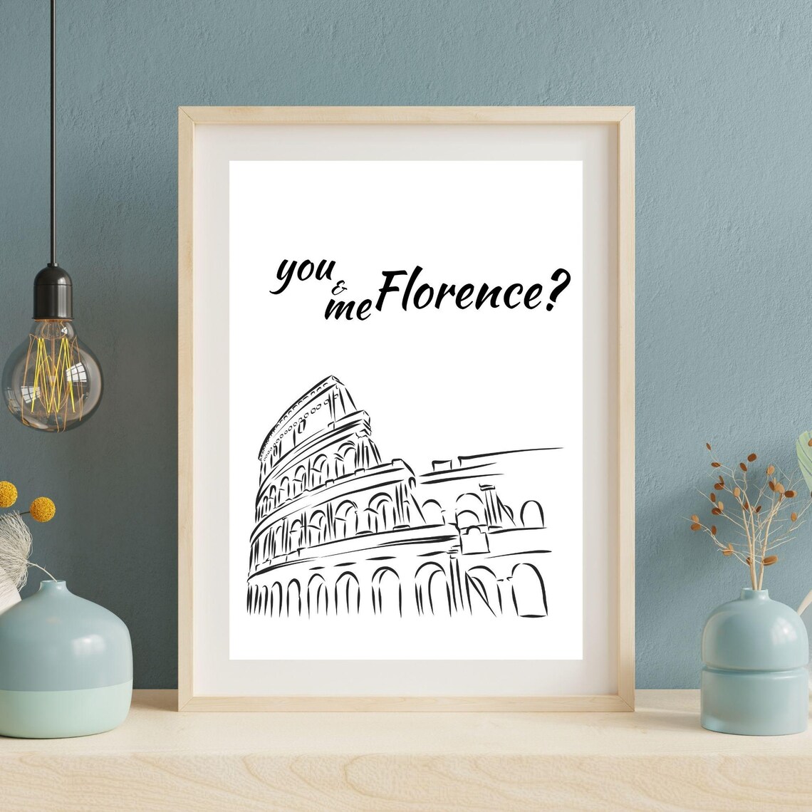 You And Me Florence Romantic Minimalist Art Print - Image 5