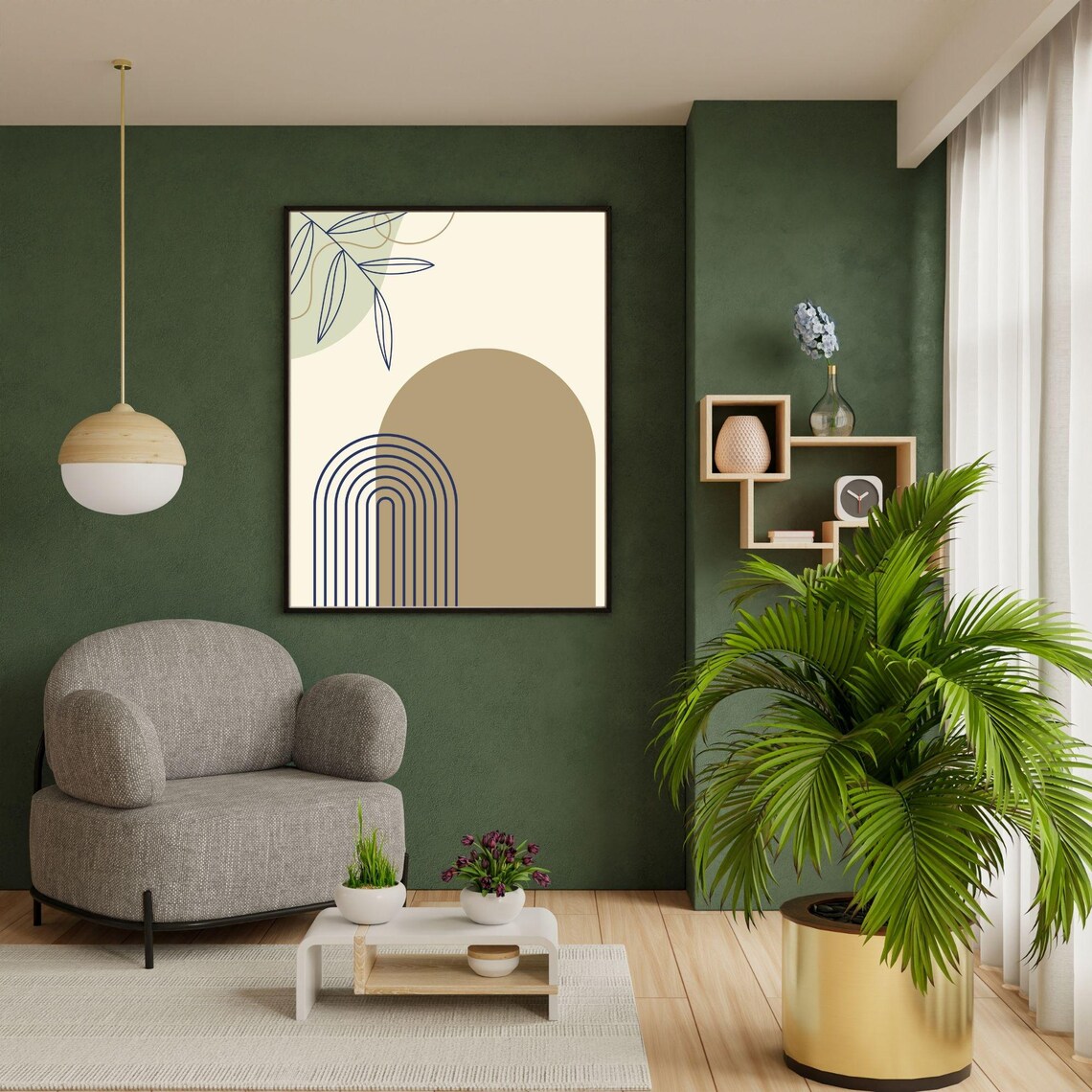 Boho Style Abstract Art, Minimalist Boho Decor - Image 4
