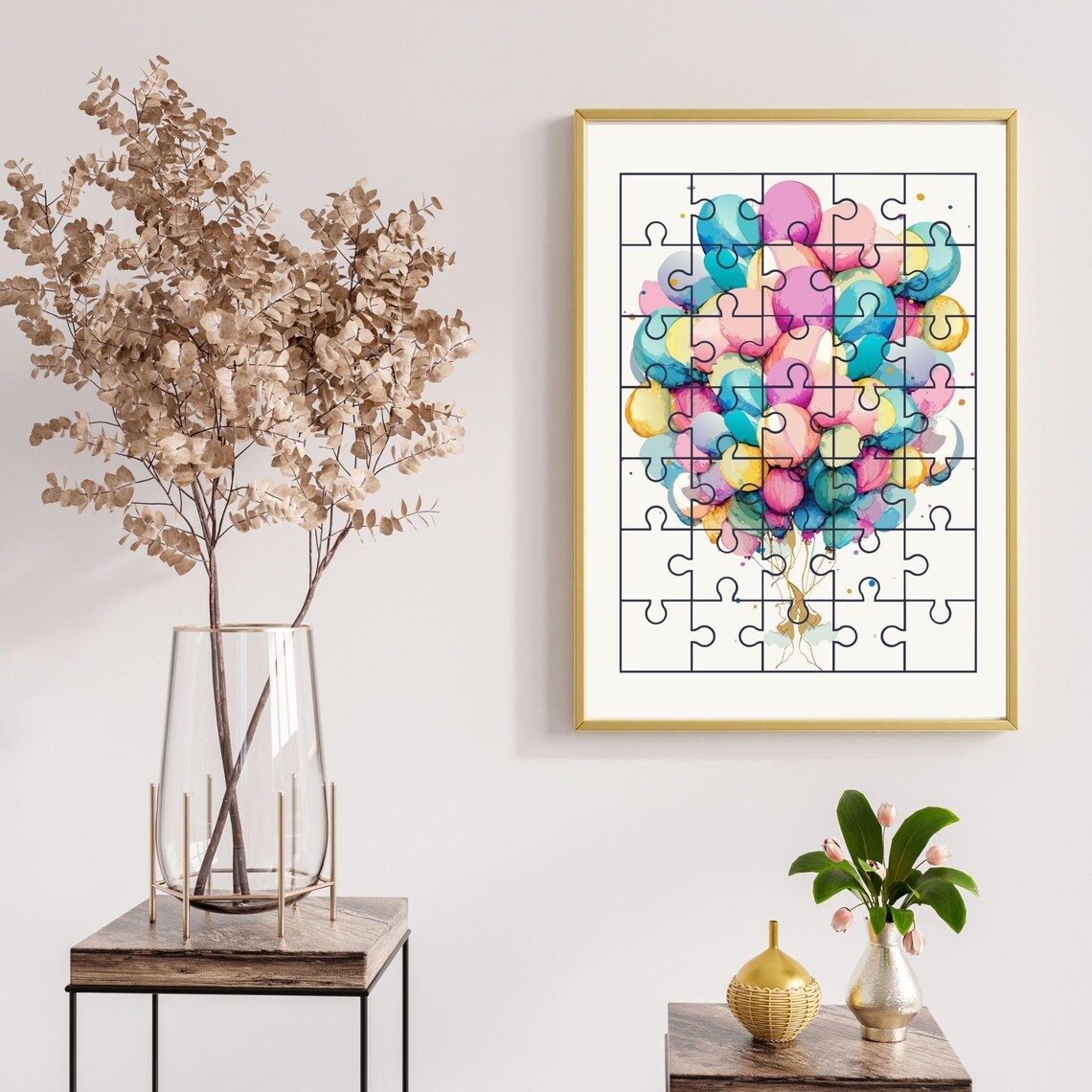 Puzzle Flying Balloons, Minimalist Fun Decor Poster - Image 7