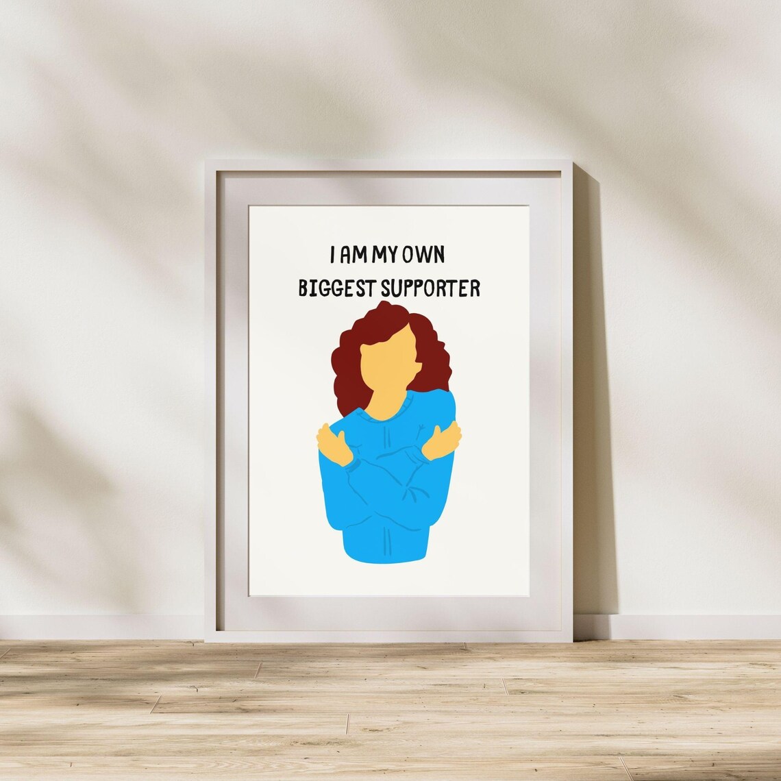 I Am My Own Biggest Supporter Self Hug Woman Illustration Self Love Wall Art Poster - Image 5