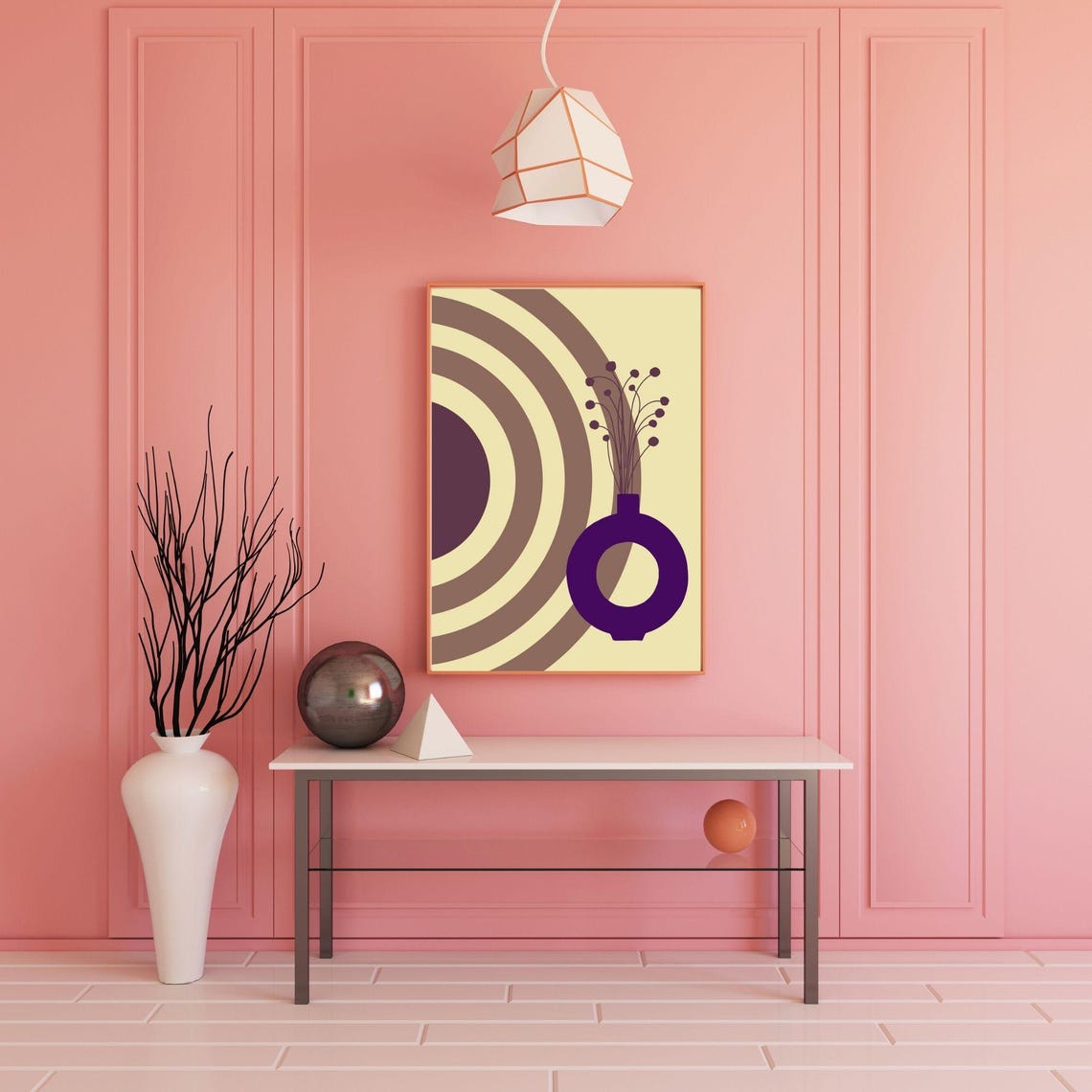 Purple Vase And Arches Boho Abstract Mid Century Minimalist Poster - Image 7
