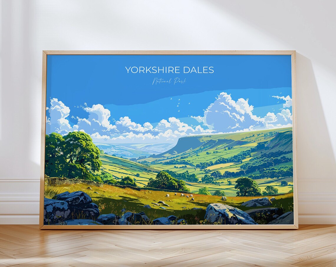 Yorkshire Dales National Park Rolling Hills Countryside Poster