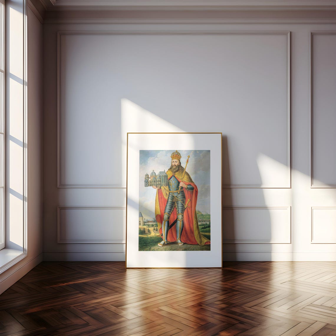 Portrait Of Charlemagne Scheuren 1825 Charlemagne Illustration Vintage Portrait Art Holy Roman Empire Poster Print - Image 4