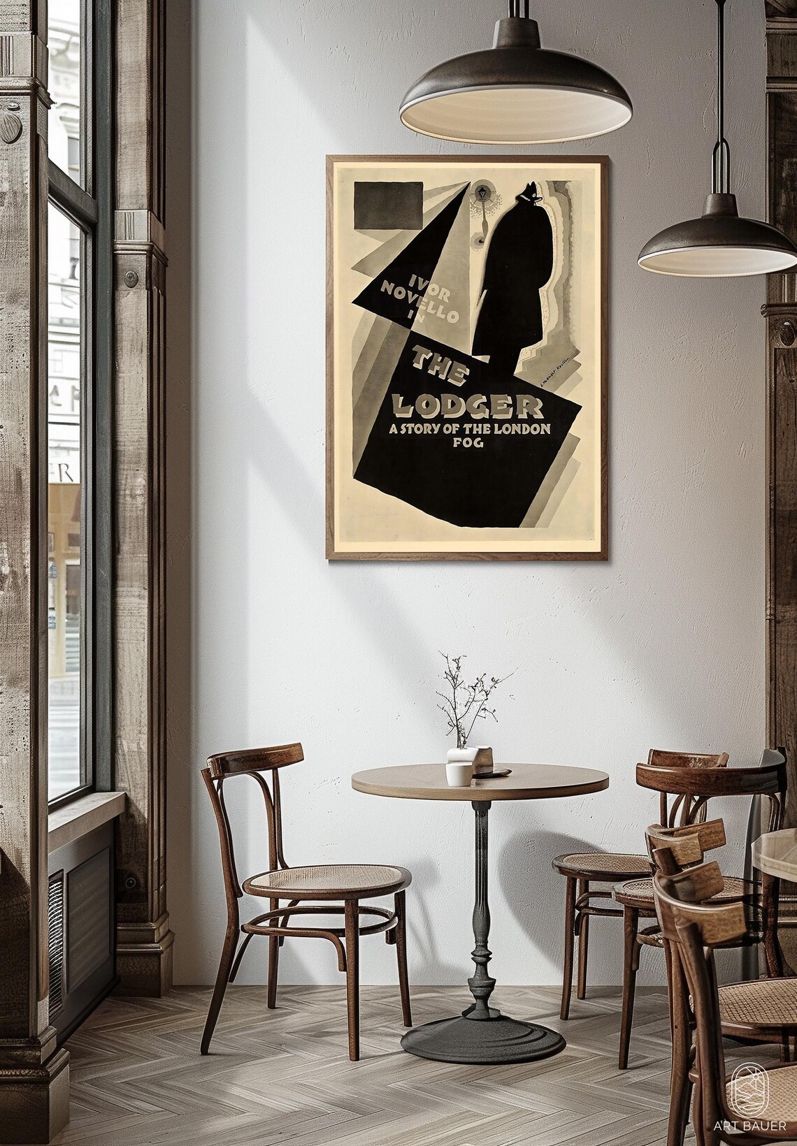The Lodger 1927 Hitchcock Silent Film London Fog Noir Art Deco Poster - Image 3
