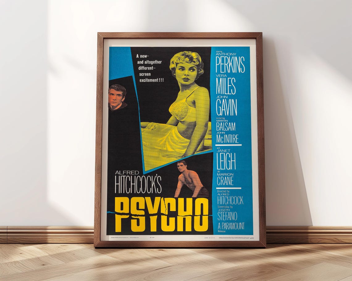 Psycho Film Poster 1960 Hitchcock Classic Iconic Movie Poster Vintage Film Poster Poster Print - Image 4