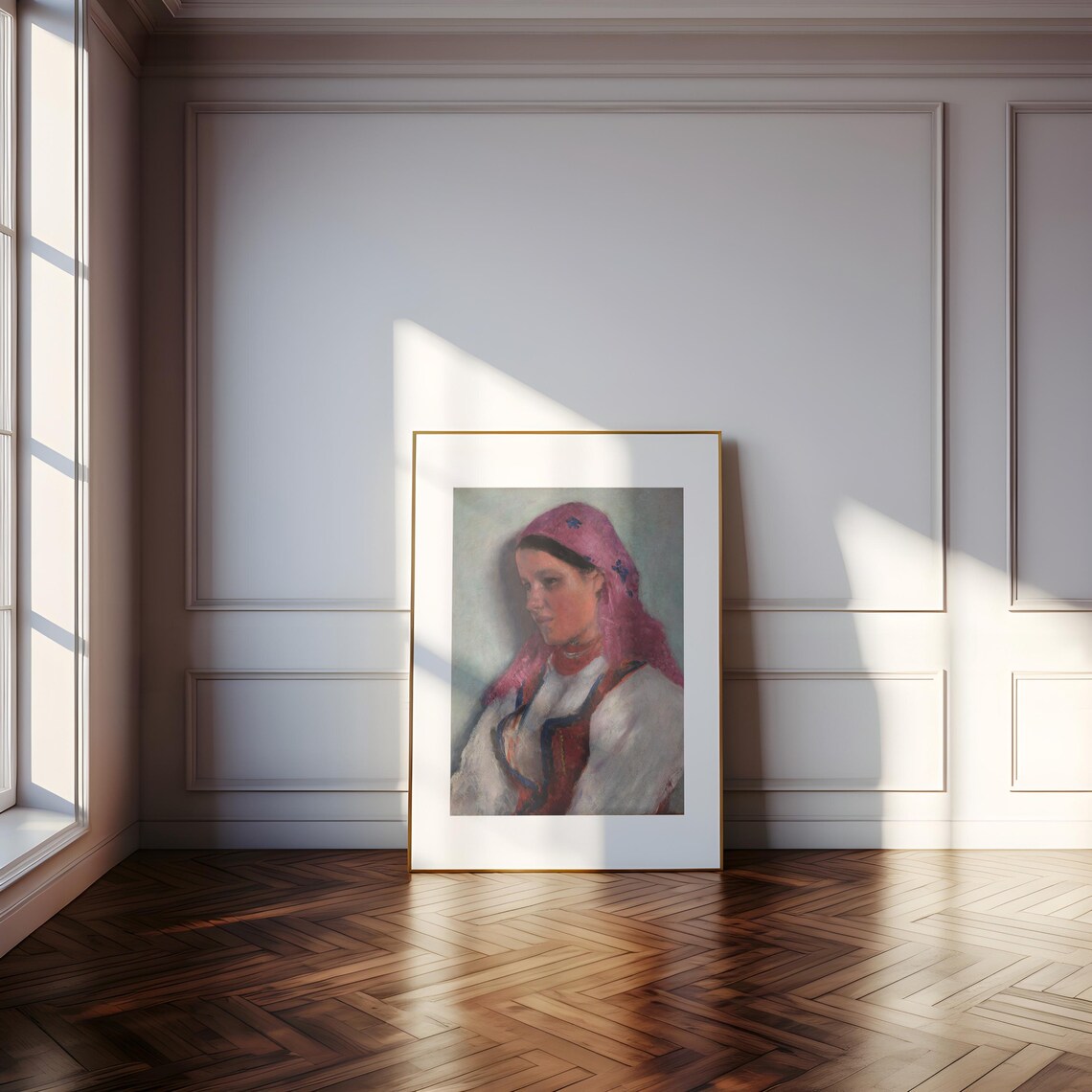 Girl From Bronowice Gierymski 1893 Pink Scarf Peasant Portrait Poster - Image 5