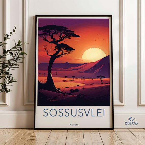 Sossusvlei Wall Art Namibia Sunset African Landscape Print Desert Artwork Scenic Decor Nature Inspired