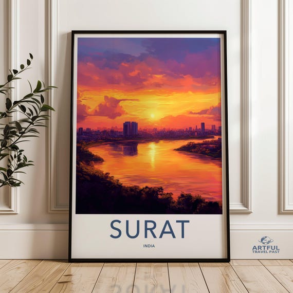 Sunset Cityscape Wall Art Print Urban Landscape Poster Vibrant Sky Decor Scenic City Home Office