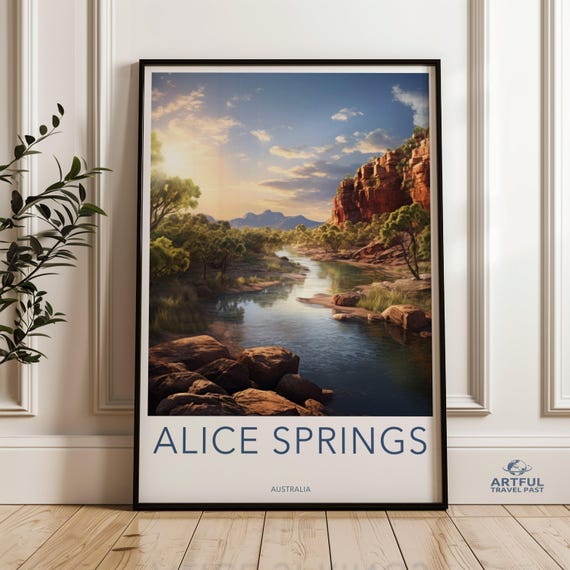 Alice Springs Wall Art Australian Landscape Nature Decor Scenic River Print Desert And Travel