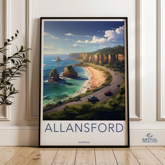 Coastal Road Scenic View Allansford Australia Wall Art Beach Cliffs Landscape Print Ocean Highway Poster Nature Photography