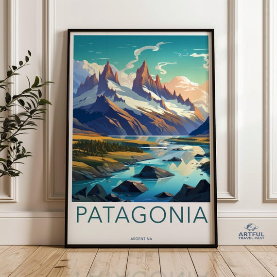 Wall Art Argentina Print Scenic Landscape Decor Mountain Range Poster Natureinspired Artwork Travel Souvenir Vibrant Colors