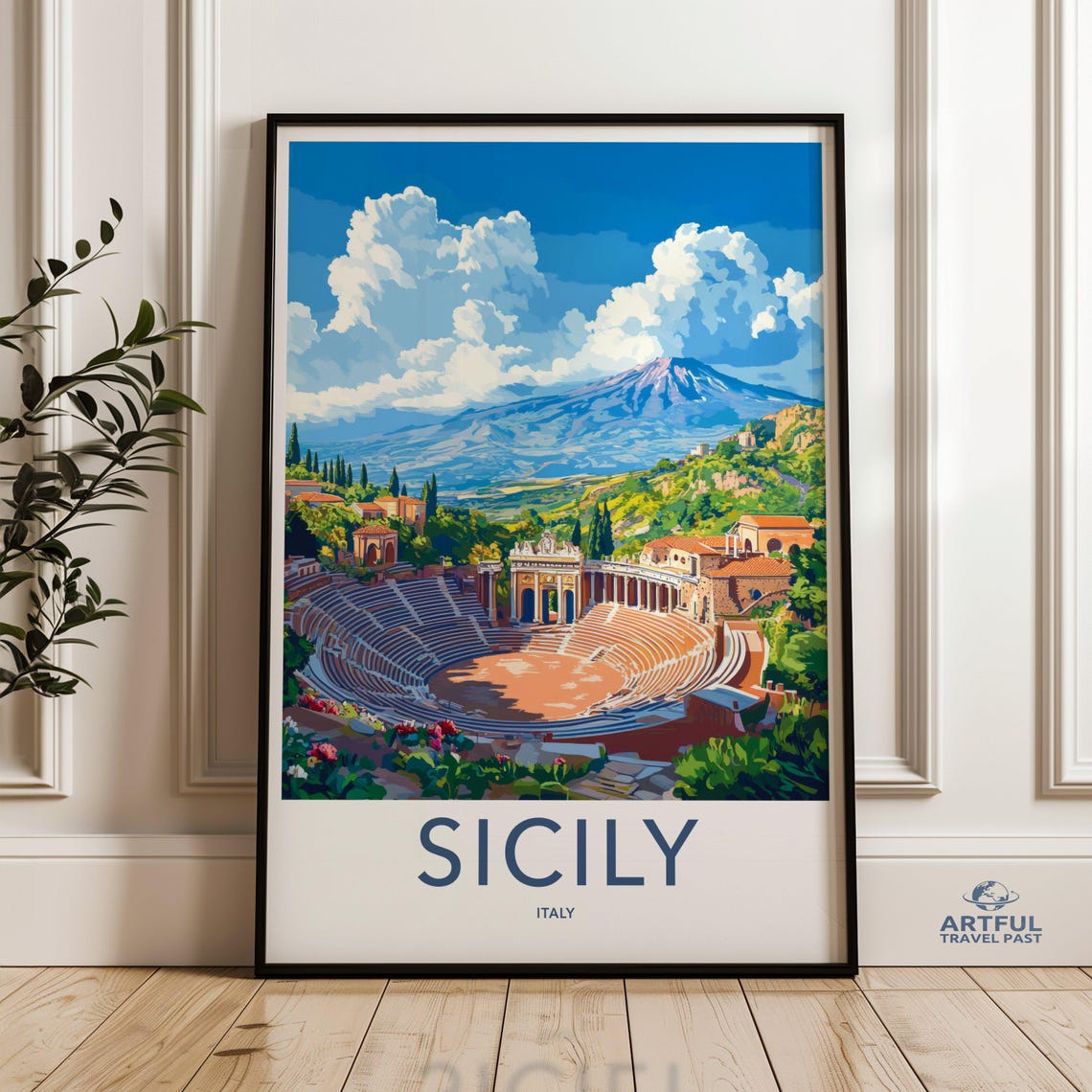 Sicily Italy Taormina Ancient Theatre Ruins Amphitheater Poster