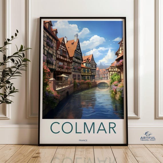 Colmar France Wall Art Stunning French Town Illustration Architectural Wonders Scenic River Canals European Travel