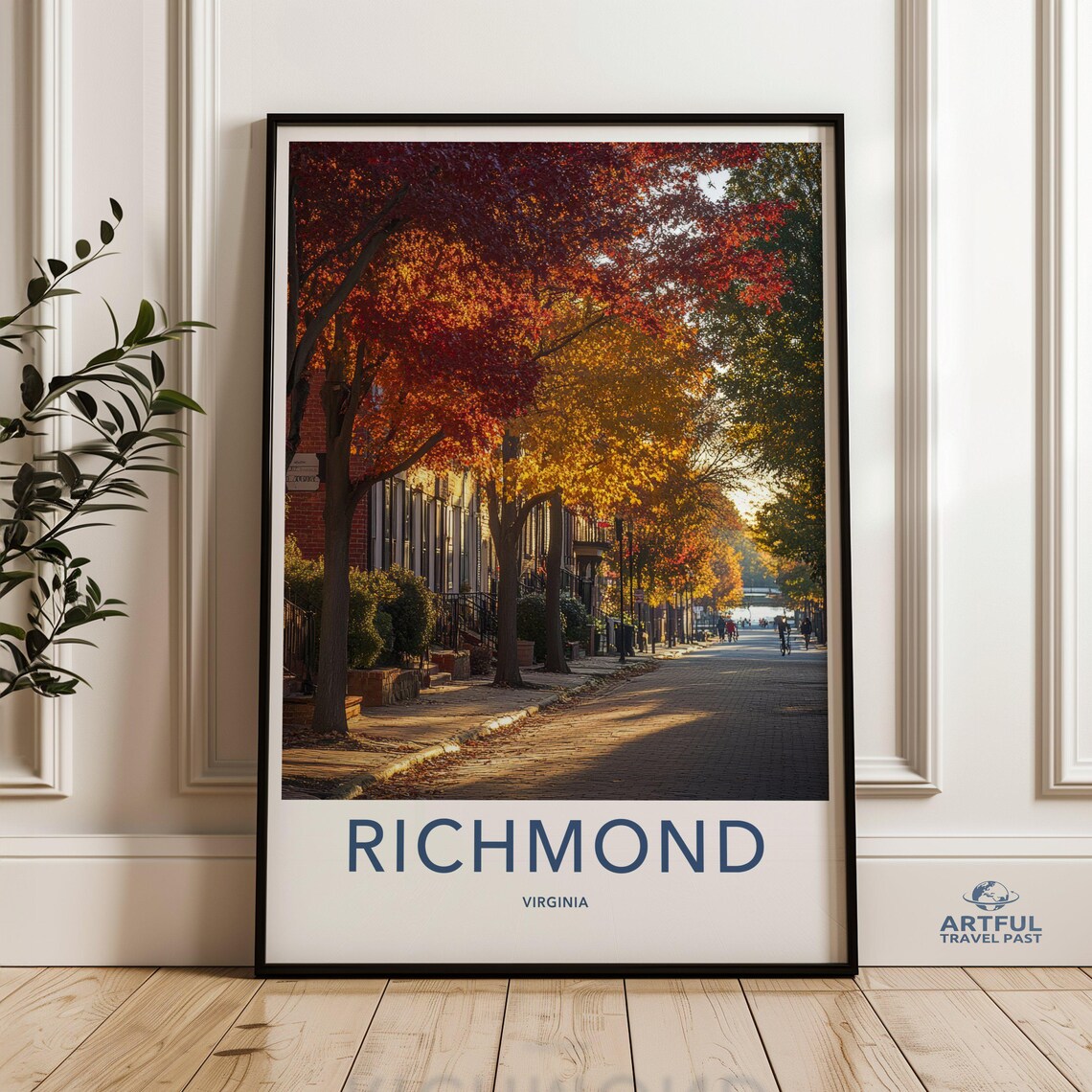 Richmond Virginia Autumn Street Fall Foliage Travel Photo Poster
