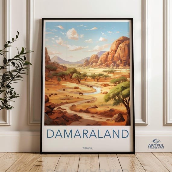 Damaraland Namibia Wall Art Landscape Poster Travel Print African Scenery Decor Nature