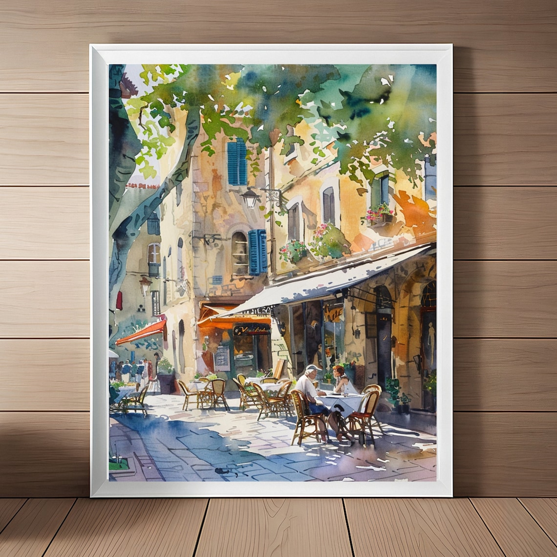 Aix En Provence French Cafe Watercolor Travel Poster