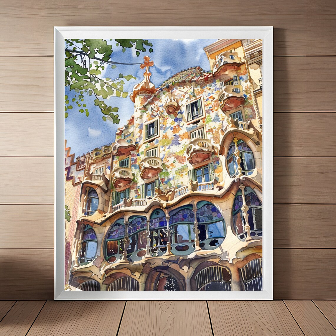 Casa Batlló Barcelona Watercolor Art Print
