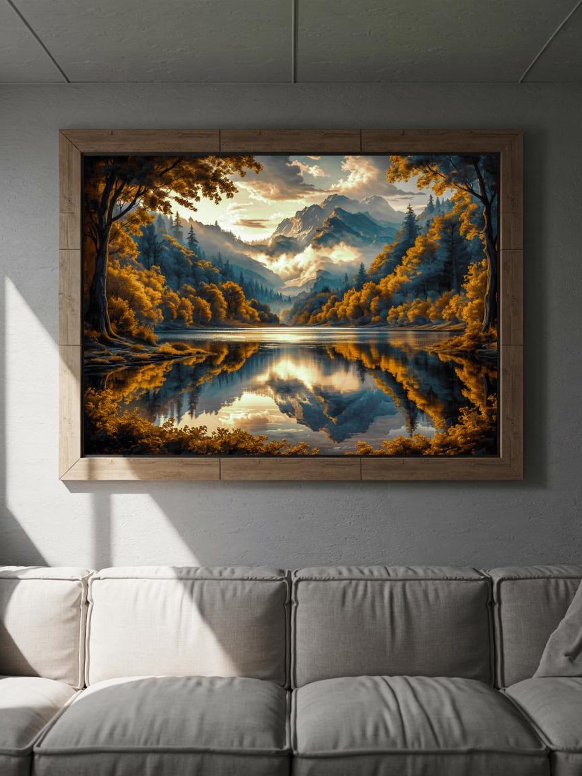 Mountain Forest Lake Nature Art Print Decor Wall Room - Image 3