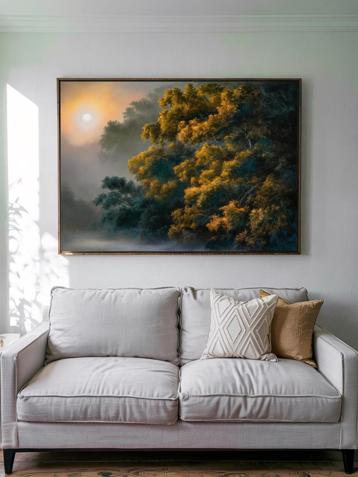 Foggy Morning Forest Nature Art Print Decor Wall Room