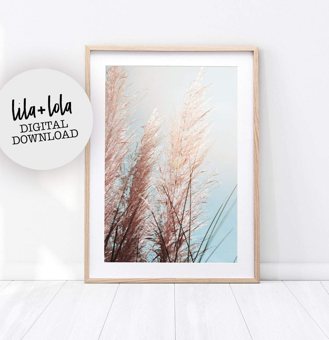 Pampas Grass Pastel Coastal Art Print