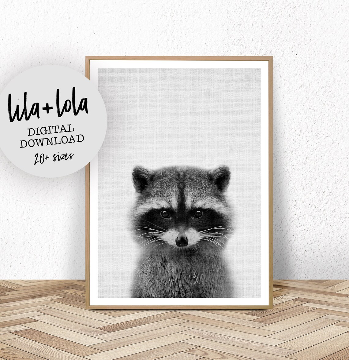 Raccoon Nursery Print, Baby Animal Art Print
