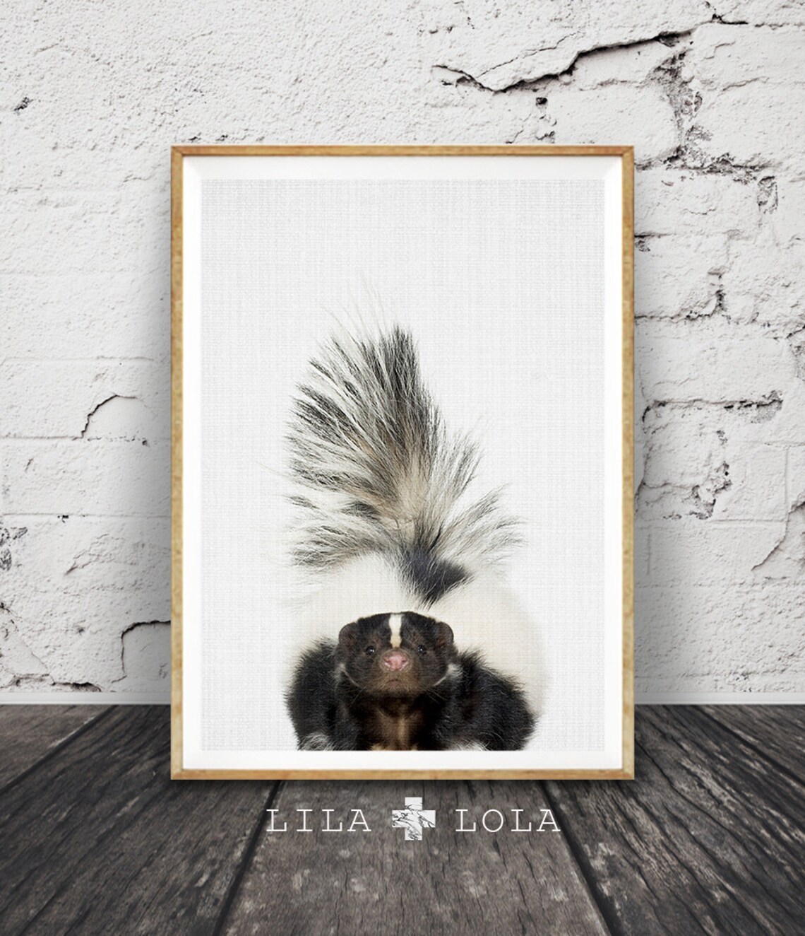 Skunk Nursery Print, Modern Animal Art Poster