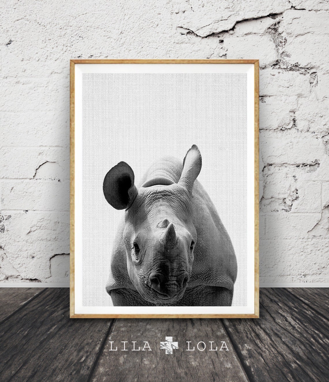 Rhino Art Print, Safari Nursery Decor
