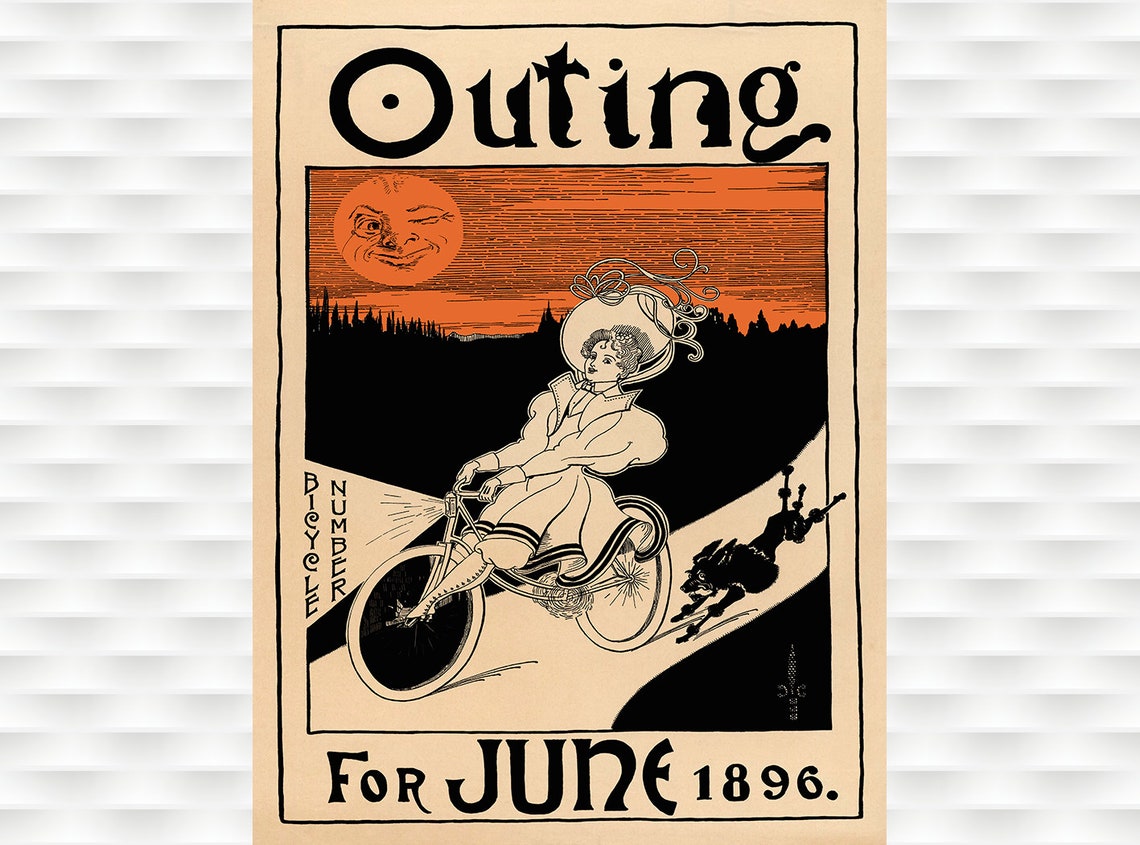Outing Magazine June 1896 Bicycle Number Vintage Cycling Poster